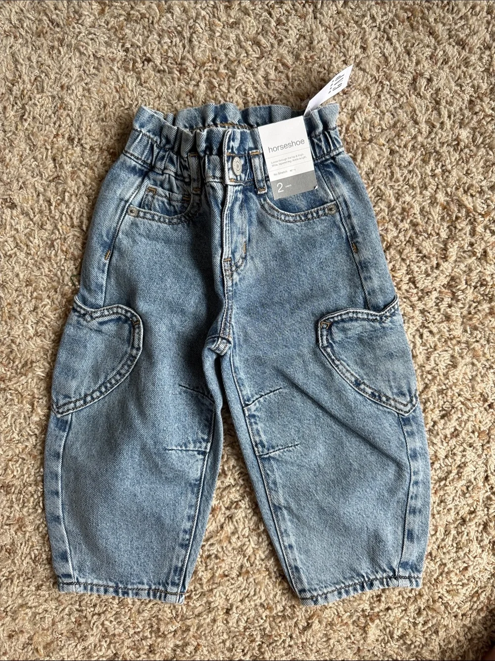 GAP Toddler Horseshoe Denim Jeans with Heart Patch Pockets